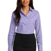 Ladies Windowpane Plaid Non Iron Shirt