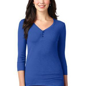 Ladies Concept Stretch 3/4 Sleeve Scoop Henley