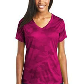 Ladies CamoHex V Neck Tee