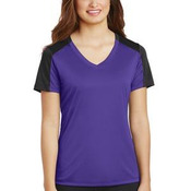 Ladies PosiCharge &#174; Competitor &#153; Sleeve Blocked V Neck Tee