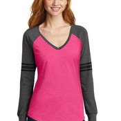 Women's Game Long Sleeve V Neck Tee