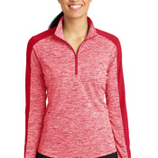 Ladies PosiCharge ® Electric Heather Colorblock 1/4 Zip Pullover