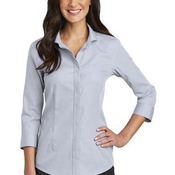 Ladies 3/4 Sleeve Nailhead Non Iron Shirt