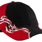 Colorblock Racing Cap with Flames